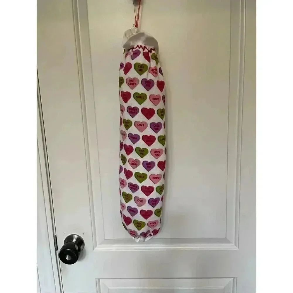 Handmade Plastic Bag Holder- Hearts